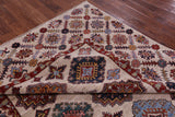 Ivory Super Kazak Hand Knotted Wool Rug - 7' 11" X 10' 4" - Golden Nile