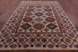 Ivory Super Kazak Hand Knotted Wool Rug - 7' 11" X 10' 4" - Golden Nile
