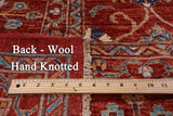 Red Peshawar Hand Knotted Wool Rug - 8' 8" X 11' 9" - Golden Nile