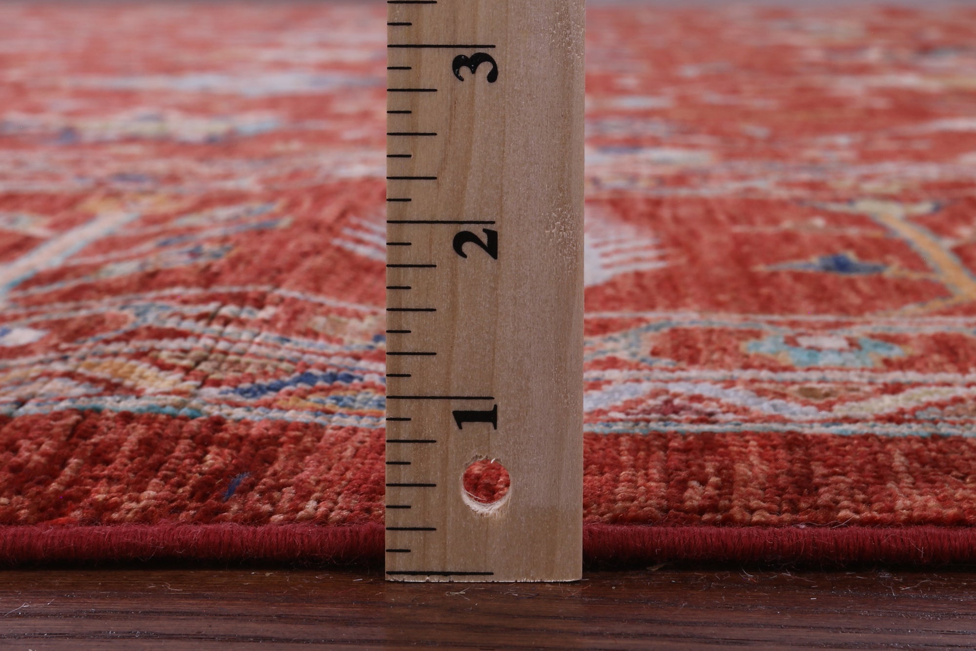 Red Peshawar Hand Knotted Wool Rug - 8' 8" X 11' 9" - Golden Nile