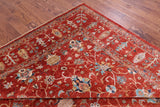 Red Peshawar Hand Knotted Wool Rug - 8' 8" X 11' 9" - Golden Nile