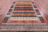 Tribal Persian Gabbeh Hand Knotted Wool Rug - 6' 10" X 10' 0" - Golden Nile