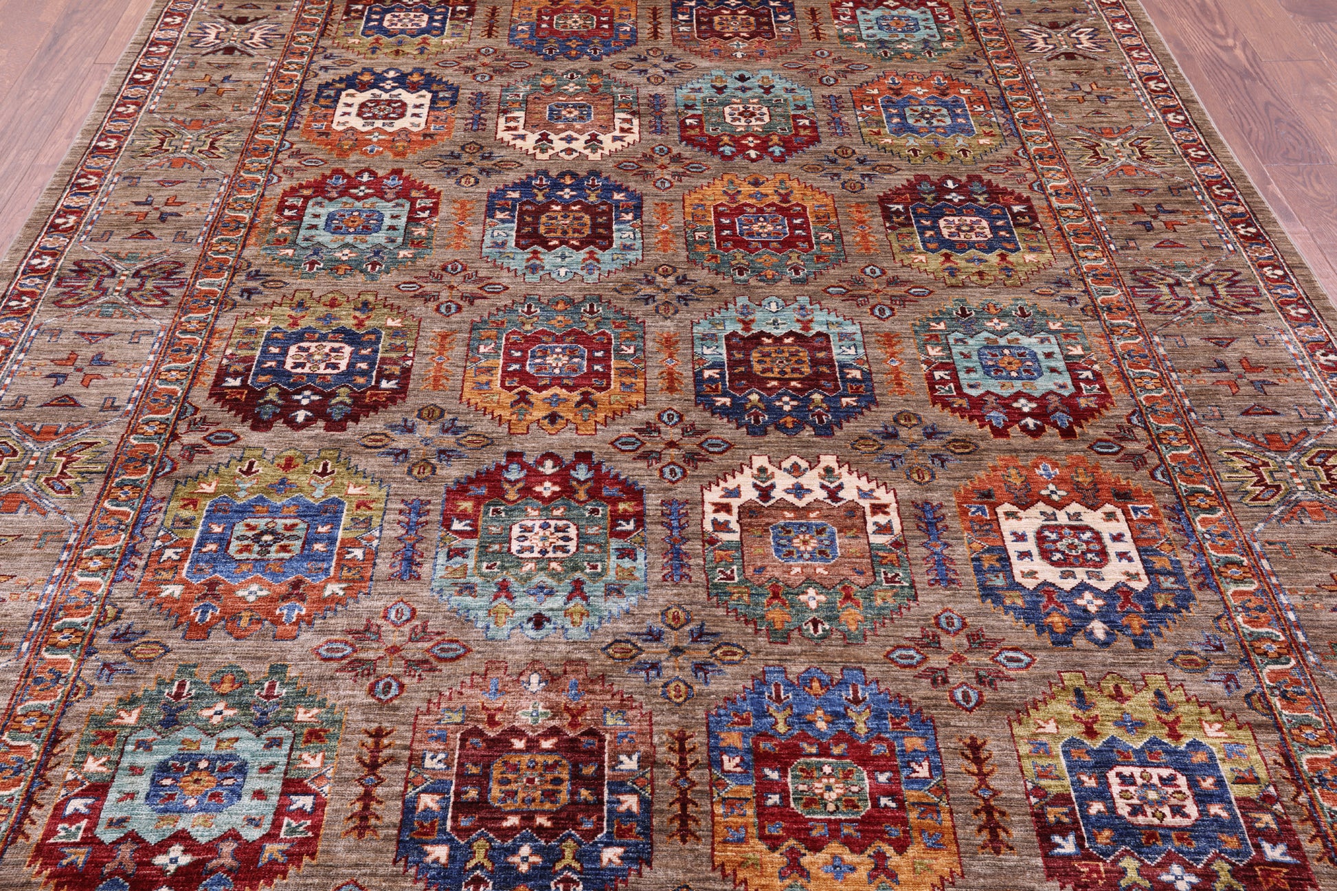 Turkmen Ersari Handmade Wool Rug - 7' 3" X 9' 8" - Golden Nile