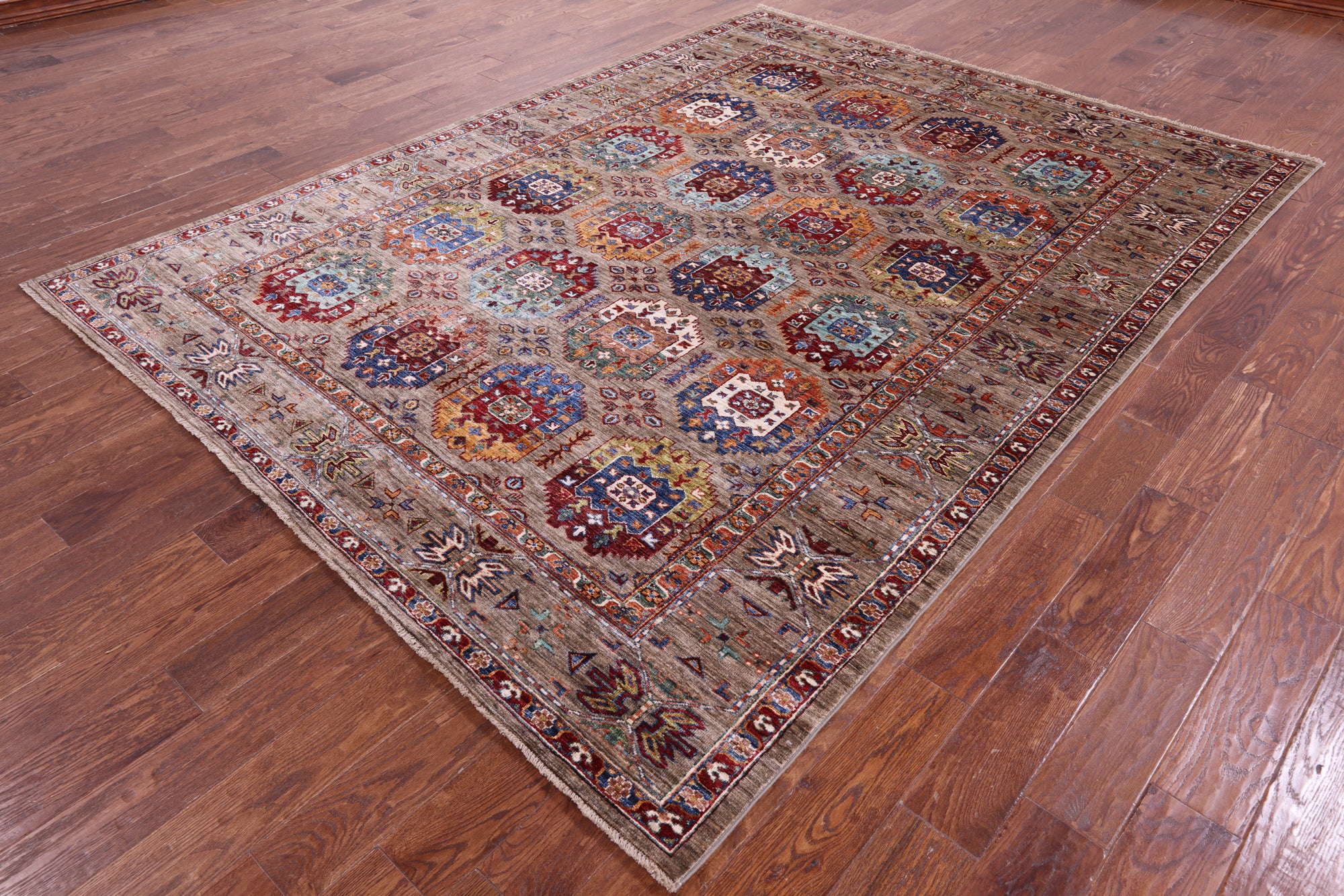 Turkmen Ersari Handmade Wool Rug - 7' 3" X 9' 8" - Golden Nile
