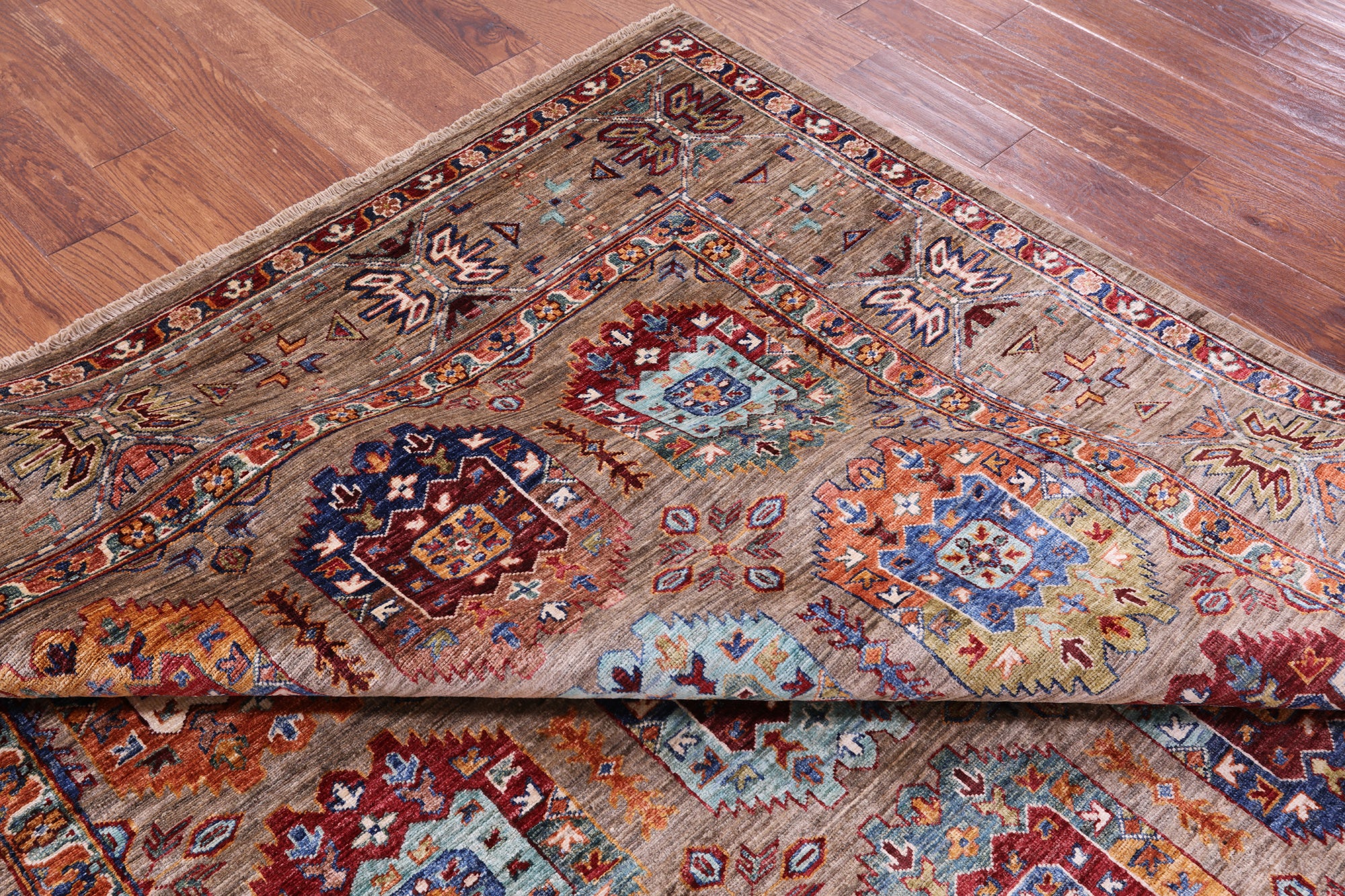 Turkmen Ersari Handmade Wool Rug - 7' 3" X 9' 8" - Golden Nile