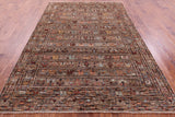 Persian Gabbeh Tribal Hand Knotted Wool Rug - 6' 10" X 9' 9" - Golden Nile