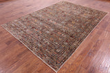 Persian Gabbeh Tribal Hand Knotted Wool Rug - 6' 10" X 9' 9" - Golden Nile
