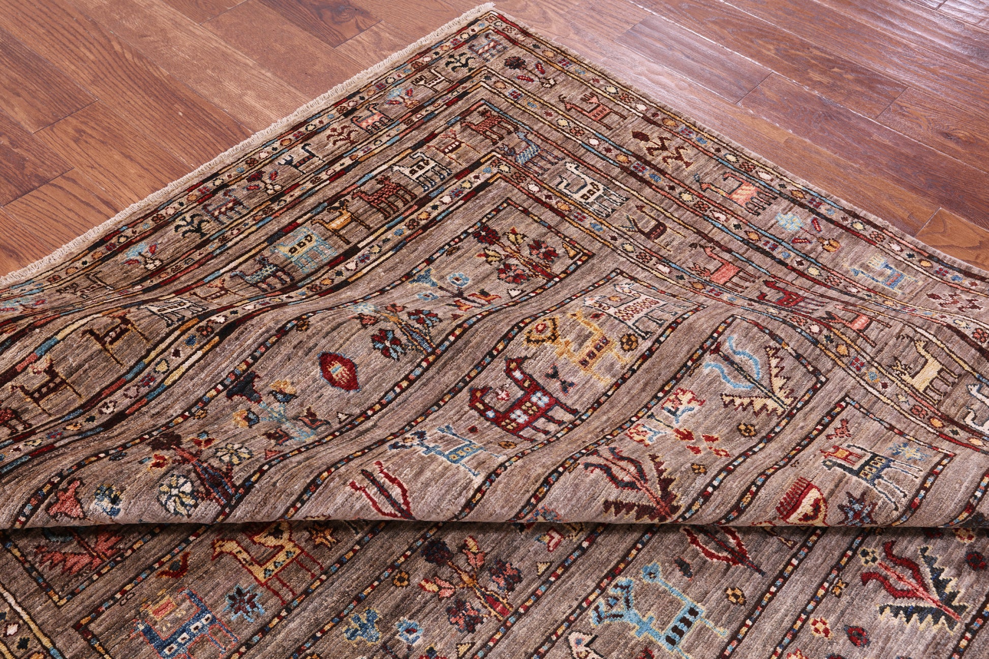 Persian Gabbeh Tribal Hand Knotted Wool Rug - 6' 10" X 9' 9" - Golden Nile