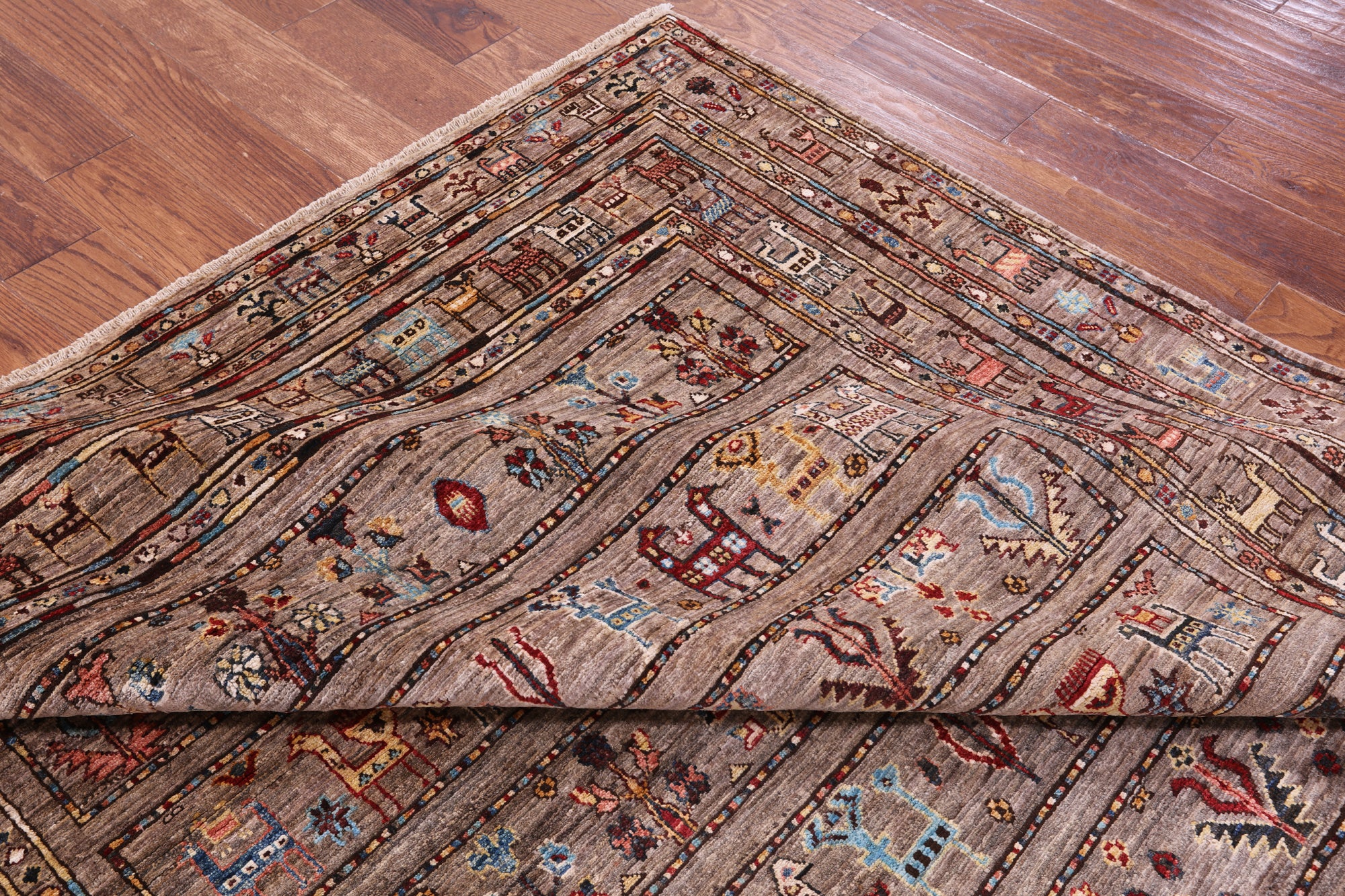 Persian Gabbeh Tribal Hand Knotted Wool Rug - 6' 10" X 9' 9" - Golden Nile