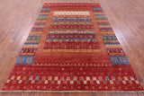 Persian Gabbeh Tribal Hand Knotted Wool Rug - 7' 0" X 10' 0" - Golden Nile