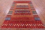 Persian Gabbeh Tribal Hand Knotted Wool Rug - 7' 0" X 10' 0" - Golden Nile