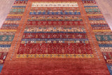Persian Gabbeh Tribal Hand Knotted Wool Rug - 7' 0" X 10' 0" - Golden Nile
