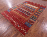 Persian Gabbeh Tribal Hand Knotted Wool Rug - 7' 0" X 10' 0" - Golden Nile