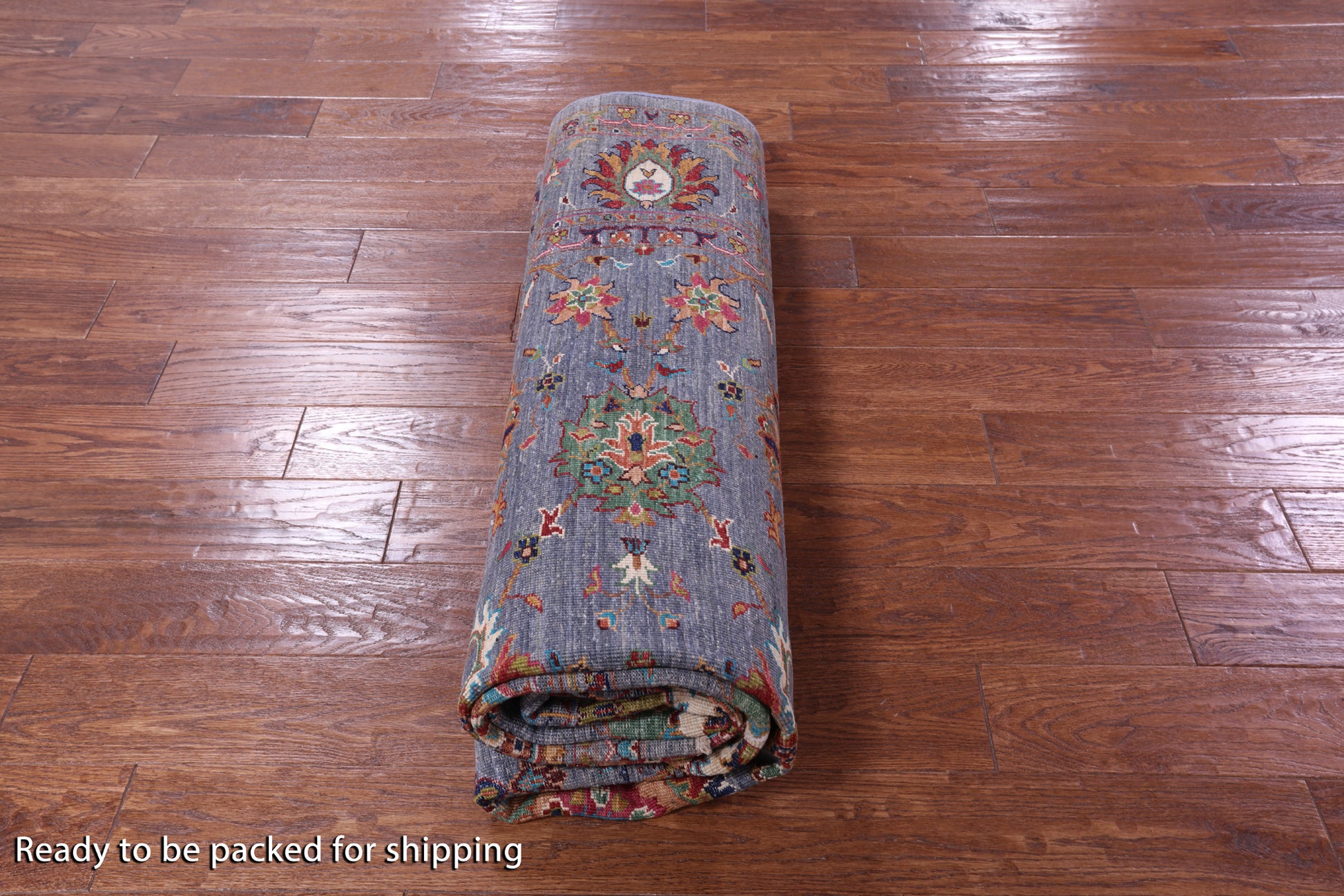 Grey Peshawar Hand Knotted Wool Rug - 6' 9" X 9' 10" - Golden Nile