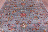 Grey Peshawar Hand Knotted Wool Rug - 6' 9" X 9' 10" - Golden Nile