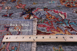 Grey Peshawar Hand Knotted Wool Rug - 6' 9" X 9' 10" - Golden Nile