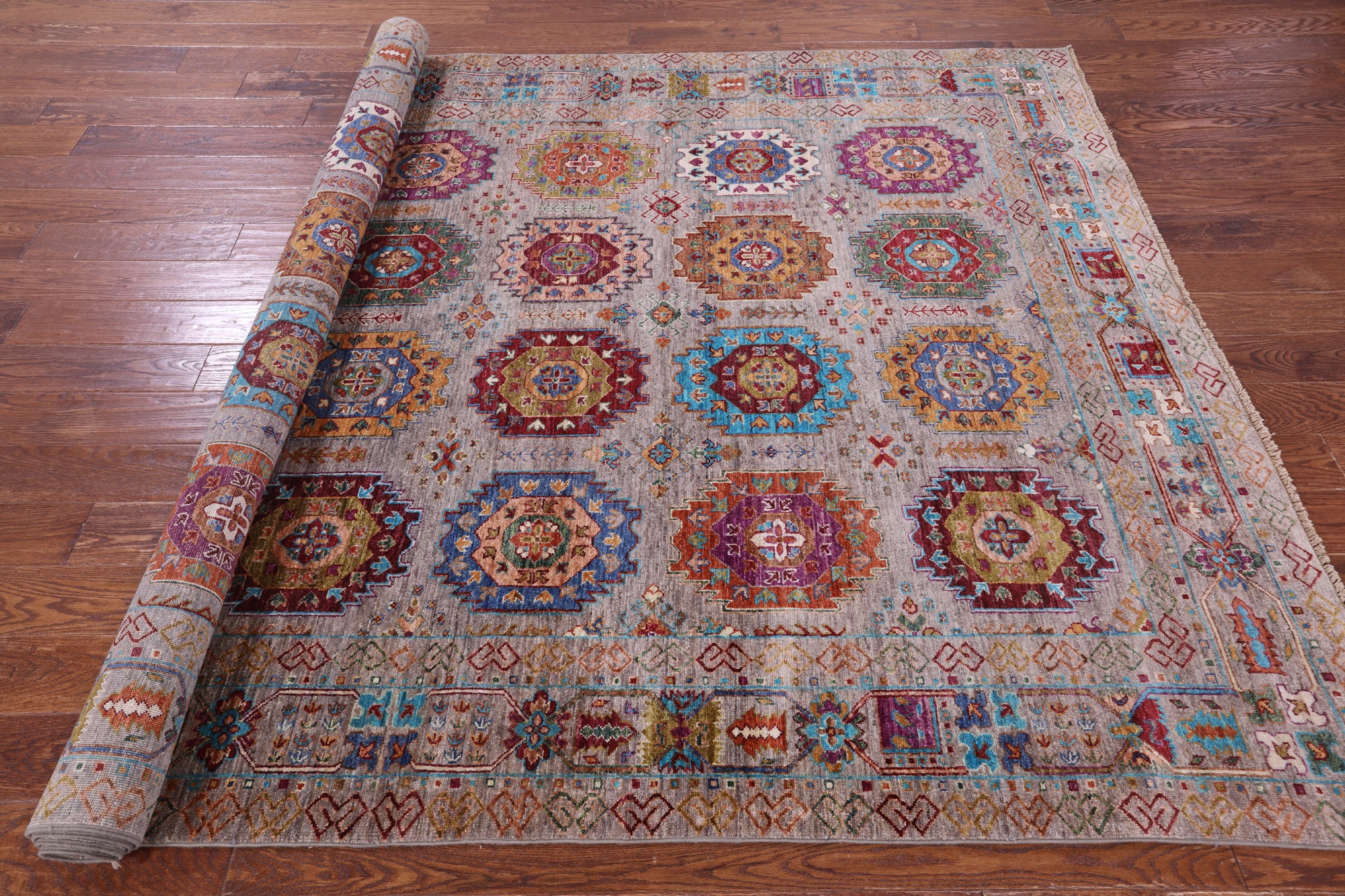 Turkmen Ersari Handmade Wool Rug - 6' 9" X 9' 10" - Golden Nile