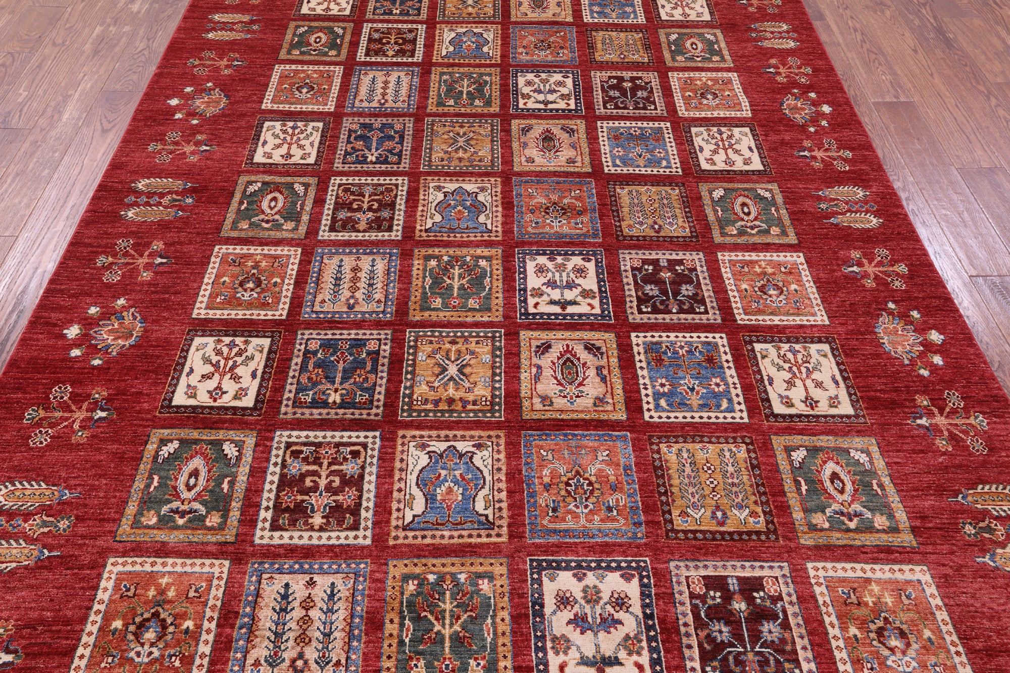 Red Garden Design Persian Hand Knotted Wool Rug - 6' 11" X 9' 10" - Golden Nile