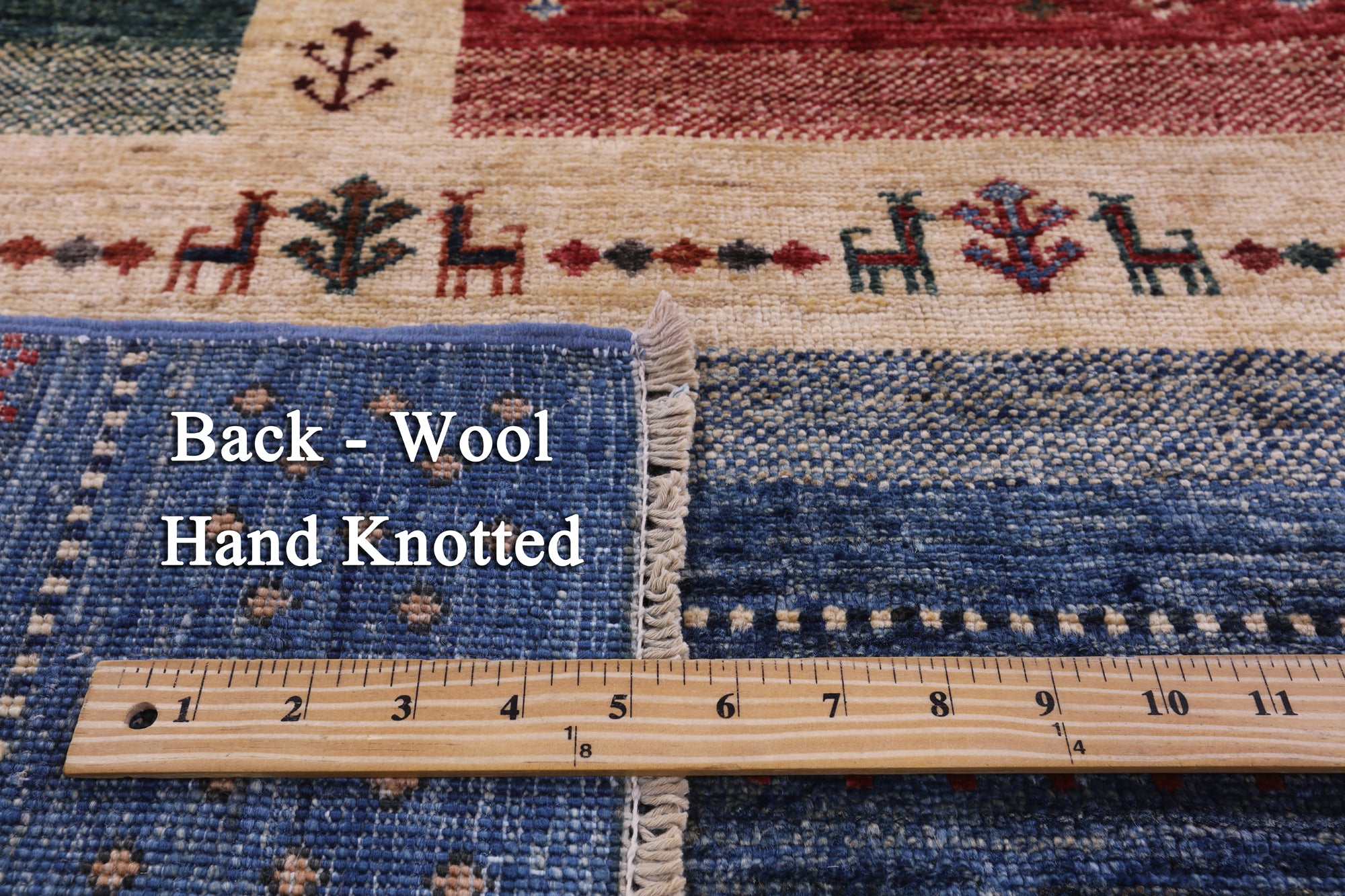 Tribal Persian Gabbeh Hand Knotted Wool Rug - 6' 11" X 9' 9" - Golden Nile