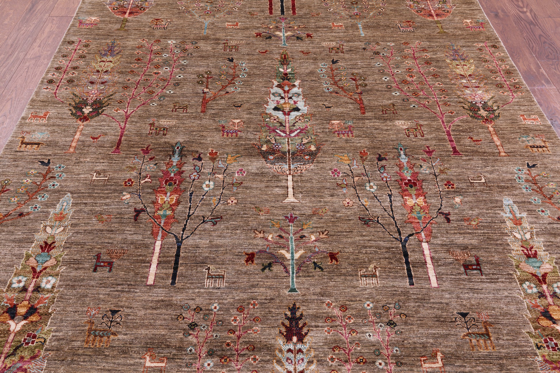 Persian Tribal Gabbeh Hand Knotted Wool Rug - 6' 9" X 10' 1" - Golden Nile