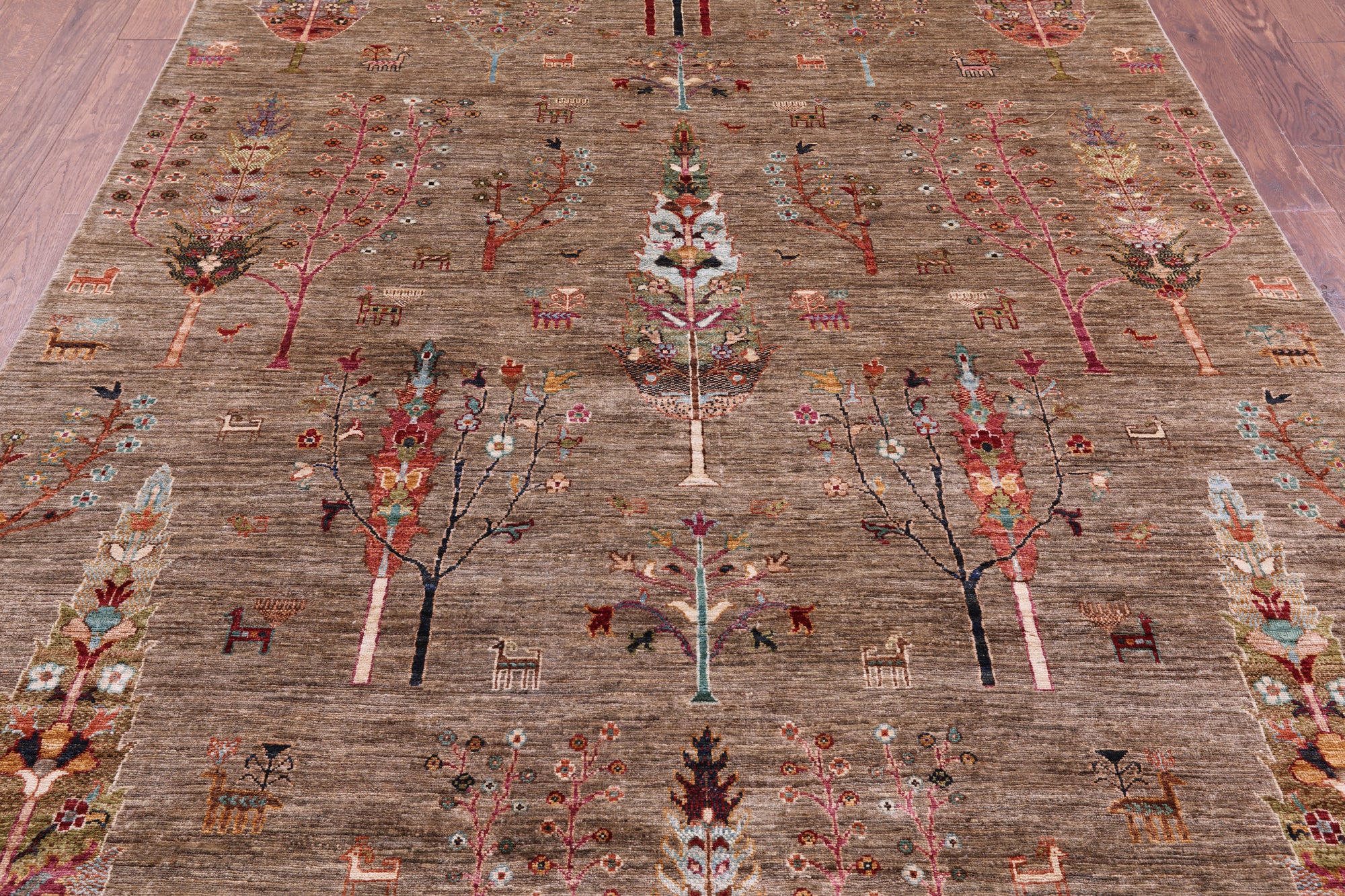Persian Tribal Gabbeh Hand Knotted Wool Rug - 6' 9" X 10' 1" - Golden Nile