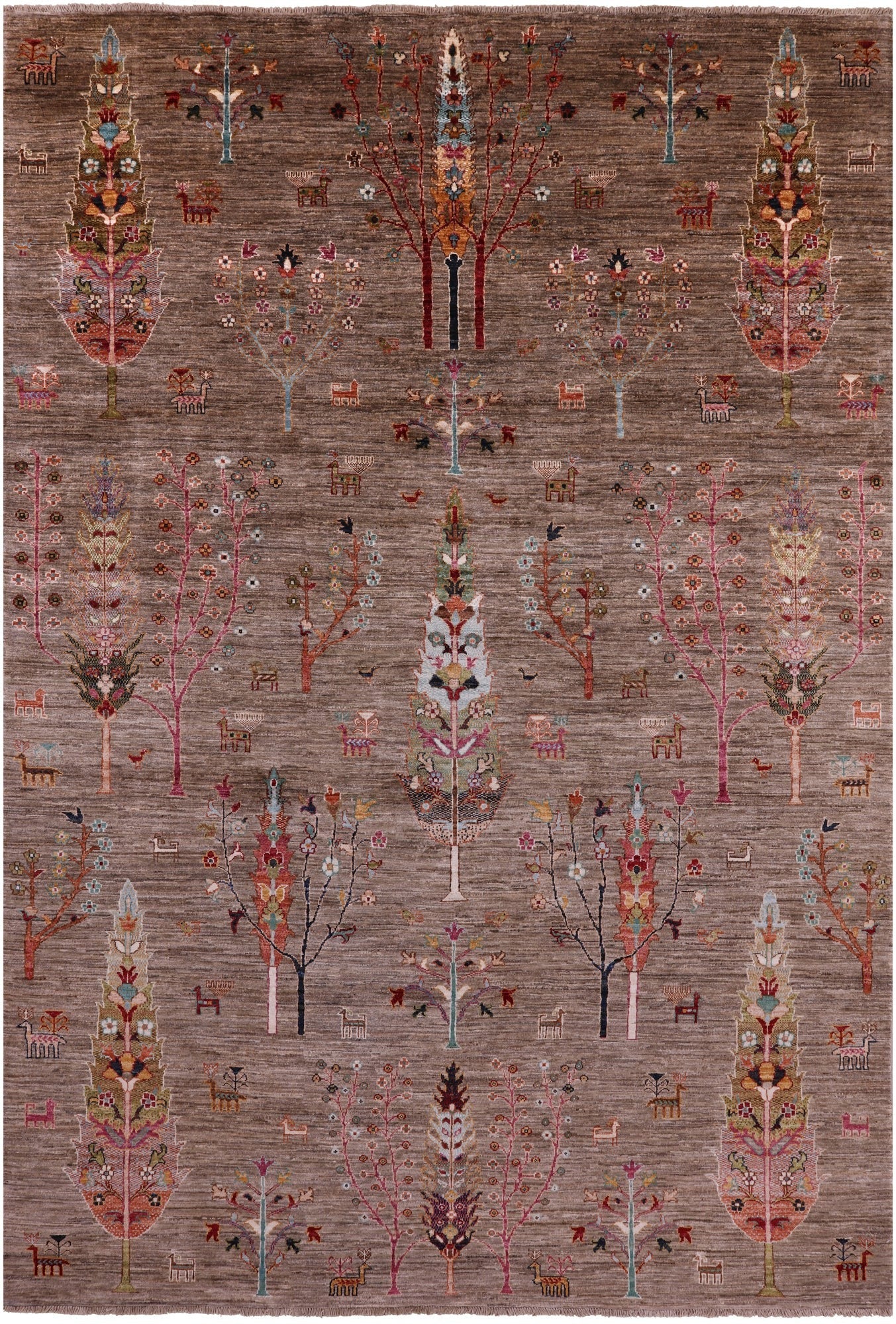 Persian Tribal Gabbeh Hand Knotted Wool Rug - 6' 9" X 10' 1" - Golden Nile