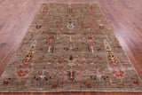 Persian Tribal Gabbeh Hand Knotted Wool Rug - 6' 9" X 10' 1" - Golden Nile