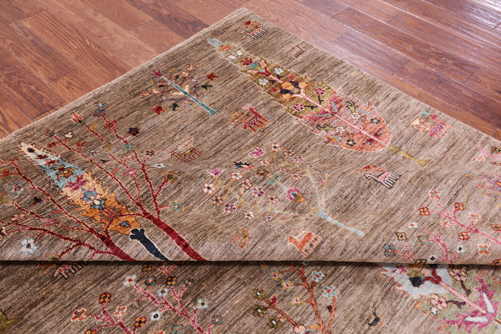 Persian Tribal Gabbeh Hand Knotted Wool Rug - 6' 9" X 10' 1" - Golden Nile