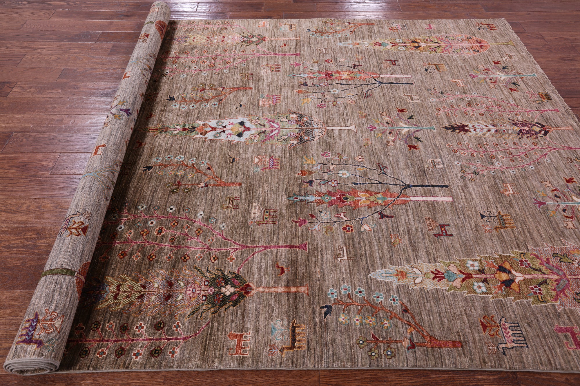 Persian Tribal Gabbeh Hand Knotted Wool Rug - 6' 9" X 10' 1" - Golden Nile