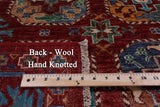 Red Turkmen Ersari Handmade Wool Rug - 5' 9" X 8' 0" - Golden Nile