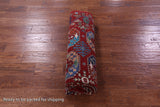 Red Turkmen Ersari Handmade Wool Rug - 5' 9" X 8' 0" - Golden Nile