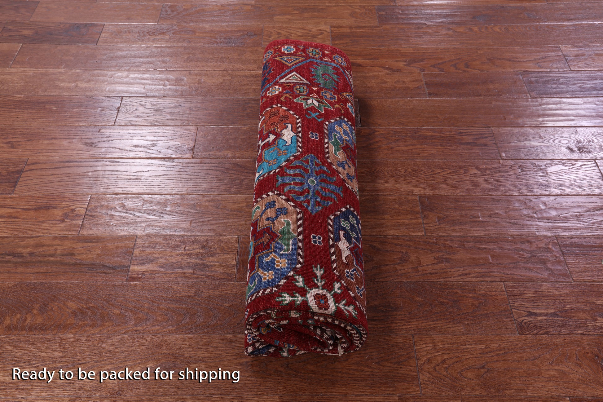 Red Turkmen Ersari Handmade Wool Rug - 5' 9" X 8' 0" - Golden Nile