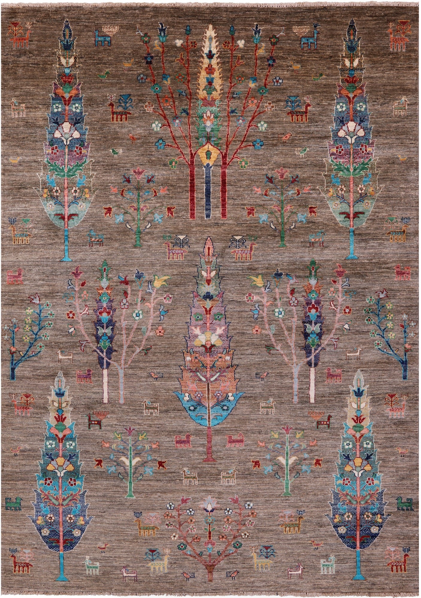 Tribal Persian Gabbeh Hand Knotted Wool Rug - 5' 9" X 8' 2" - Golden Nile