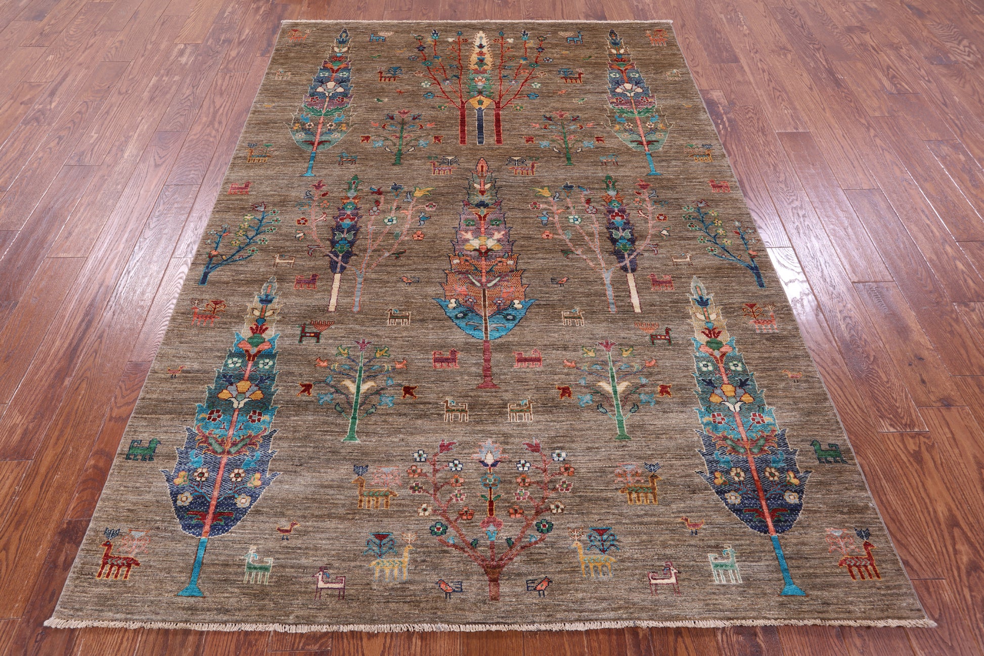 Tribal Persian Gabbeh Hand Knotted Wool Rug - 5' 9" X 8' 2" - Golden Nile