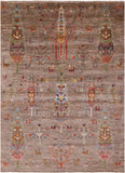Tribal Persian Gabbeh Handmade Wool Rug - 5' 9" X 7' 10" - Golden Nile