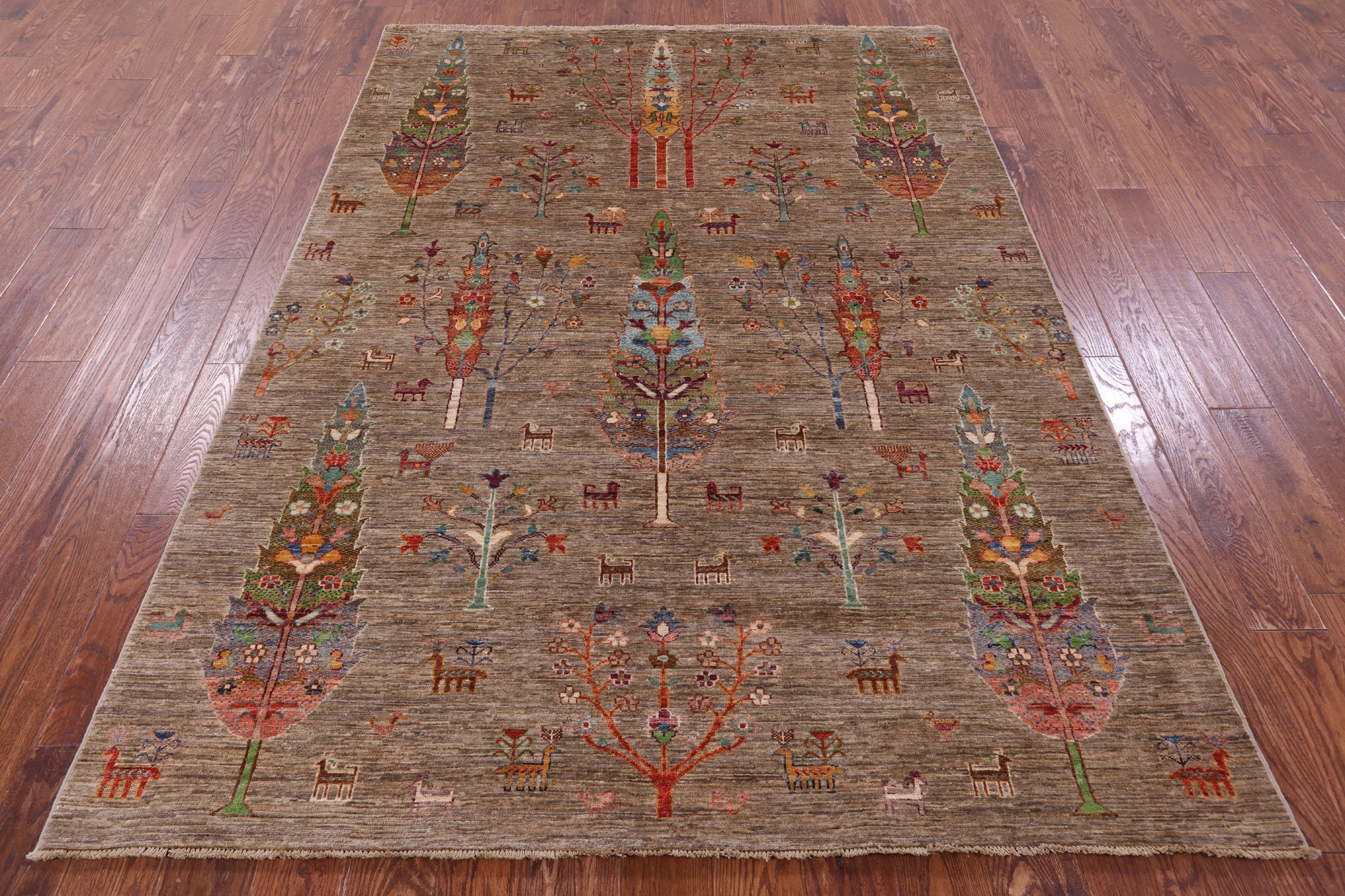 Tribal Persian Gabbeh Handmade Wool Rug - 5' 9" X 7' 10" - Golden Nile