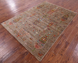 Tribal Persian Gabbeh Handmade Wool Rug - 5' 9" X 7' 10" - Golden Nile