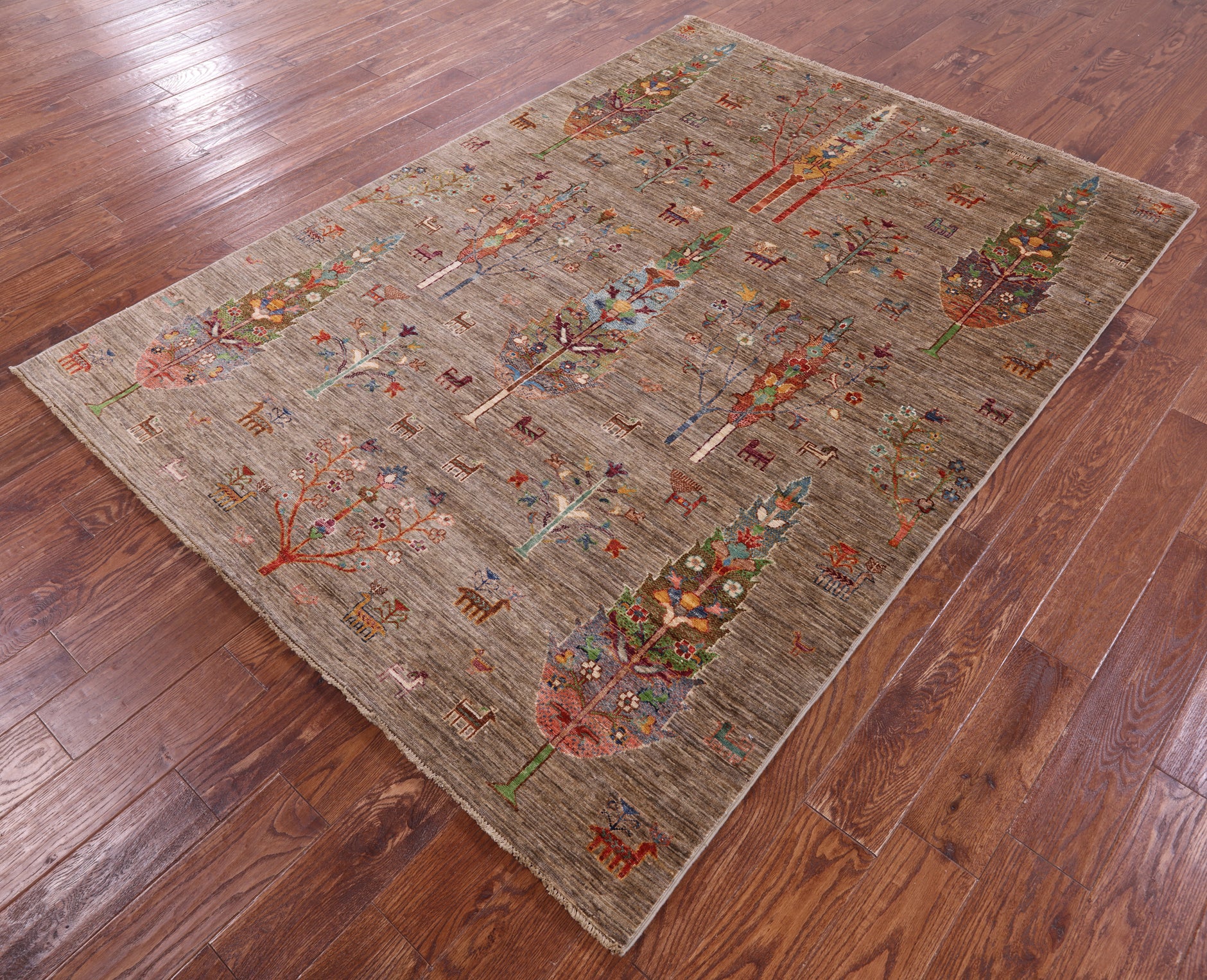 Tribal Persian Gabbeh Handmade Wool Rug - 5' 9" X 7' 10" - Golden Nile