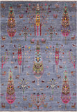 Tribal Persian Gabbeh Hand Knotted Wool Rug - 5' 9" X 8' 0" - Golden Nile