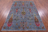 Tribal Persian Gabbeh Hand Knotted Wool Rug - 5' 9" X 8' 0" - Golden Nile
