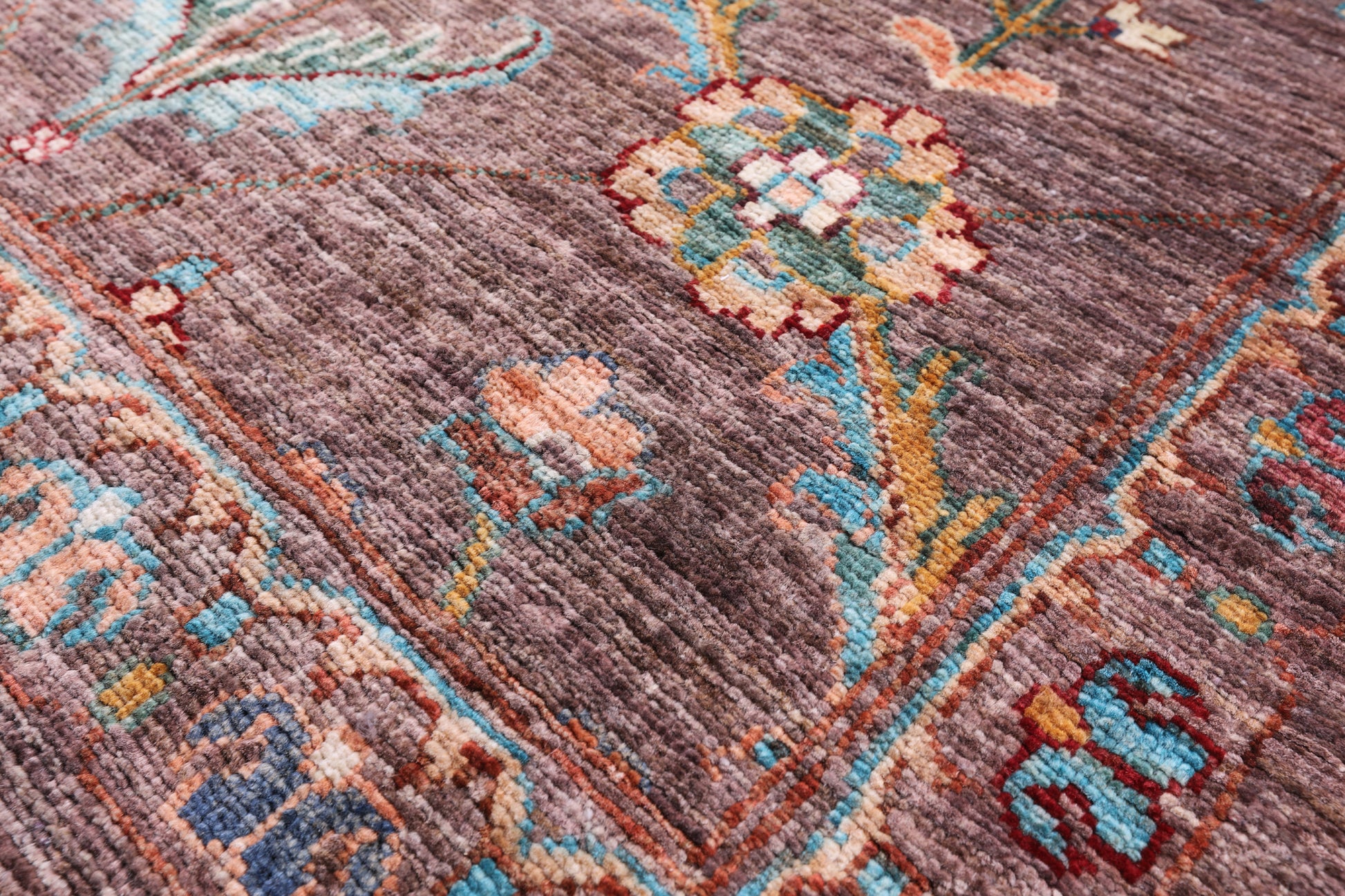 Brown Peshawar Hand Knotted Wool Rug - 5' 10" X 8' 1" - Golden Nile