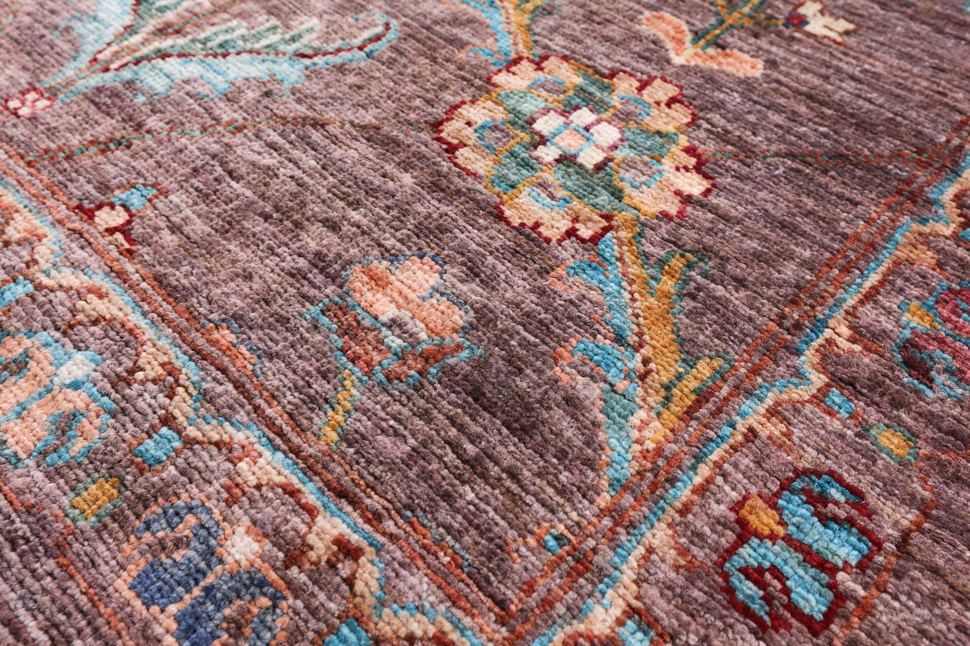 Brown Peshawar Hand Knotted Wool Rug - 5' 10" X 8' 1" - Golden Nile