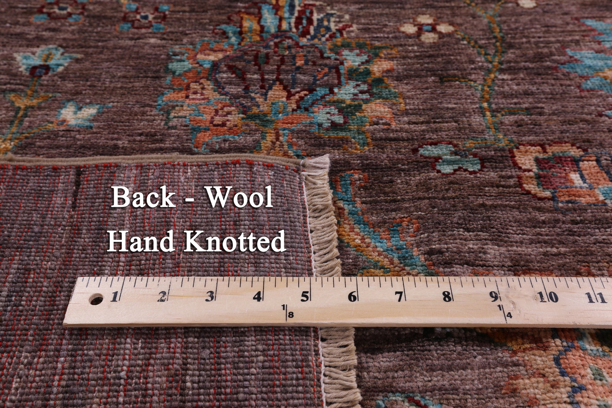 Brown Peshawar Hand Knotted Wool Rug - 5' 10" X 8' 1" - Golden Nile