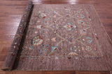 Brown Peshawar Hand Knotted Wool Rug - 5' 10" X 8' 1" - Golden Nile