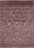 Brown Peshawar Hand Knotted Wool Rug - 5' 10" X 8' 1" - Golden Nile