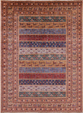 Tribal Persian Gabbeh Hand Knotted Wool Rug - 5' 10" X 7' 11" - Golden Nile