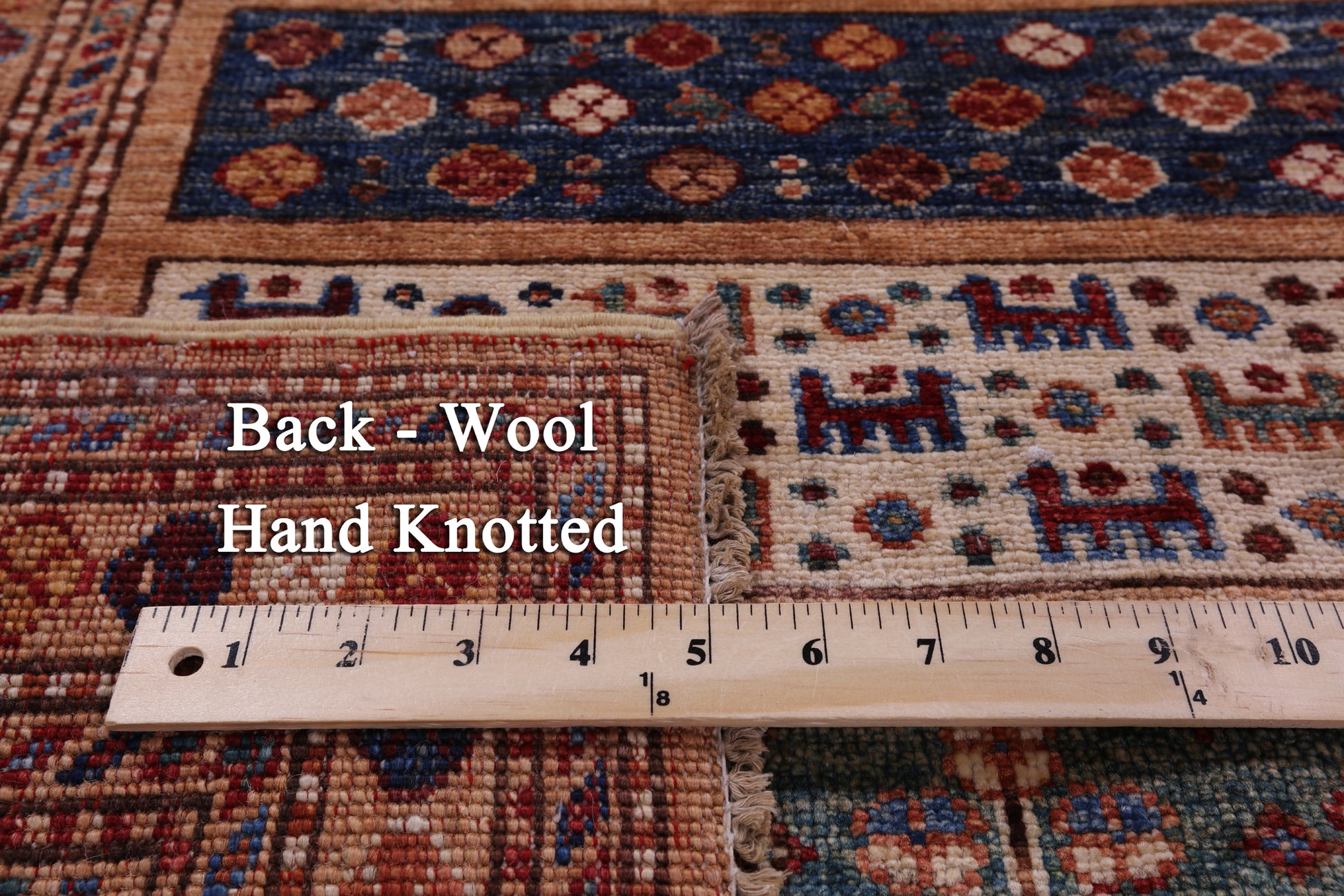 Tribal Persian Gabbeh Hand Knotted Wool Rug - 5' 10" X 7' 11" - Golden Nile