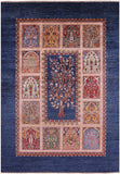 Blue Tree Of Life Persian Handmade Wool Rug - 5' 8" X 8' 0" - Golden Nile