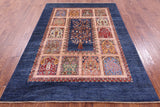 Blue Tree Of Life Persian Handmade Wool Rug - 5' 8" X 8' 0" - Golden Nile