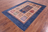 Blue Tree Of Life Persian Handmade Wool Rug - 5' 8" X 8' 0" - Golden Nile